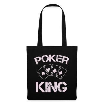 Poker König Kartenmuster - Stoffbeutel - Schwarz - Vorne
