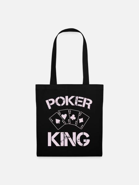 Poker König Kartenmuster - Stoffbeutel - Schwarz