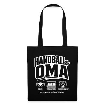 Handballoma Geschenk – Stolz & Glücksbringer - Stoffbeutel - Schwarz - Vorne
