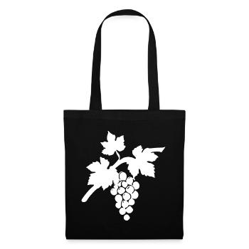Wein Weinrebe weiß Geschenk Weintrinker  - Stoffbeutel - Schwarz - Vorne