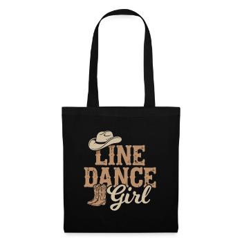 Line Dance Girl Country Linedance Mädchen Western - Stoffbeutel - Schwarz - Vorne