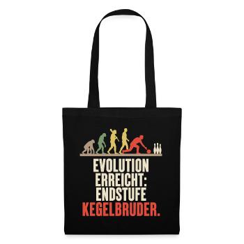 Evolution Endstufe Kegelbruder – Kegeln Spruch - Stoffbeutel - Schwarz - Vorne
