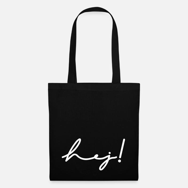hej blanc - Sac en tissu - noir