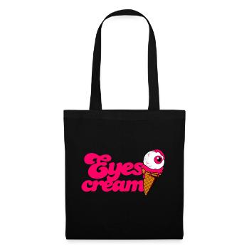 Yeux Crème cornet de crème glacée avec globe oculaire Halloween - Sac en tissu - noir - Devant