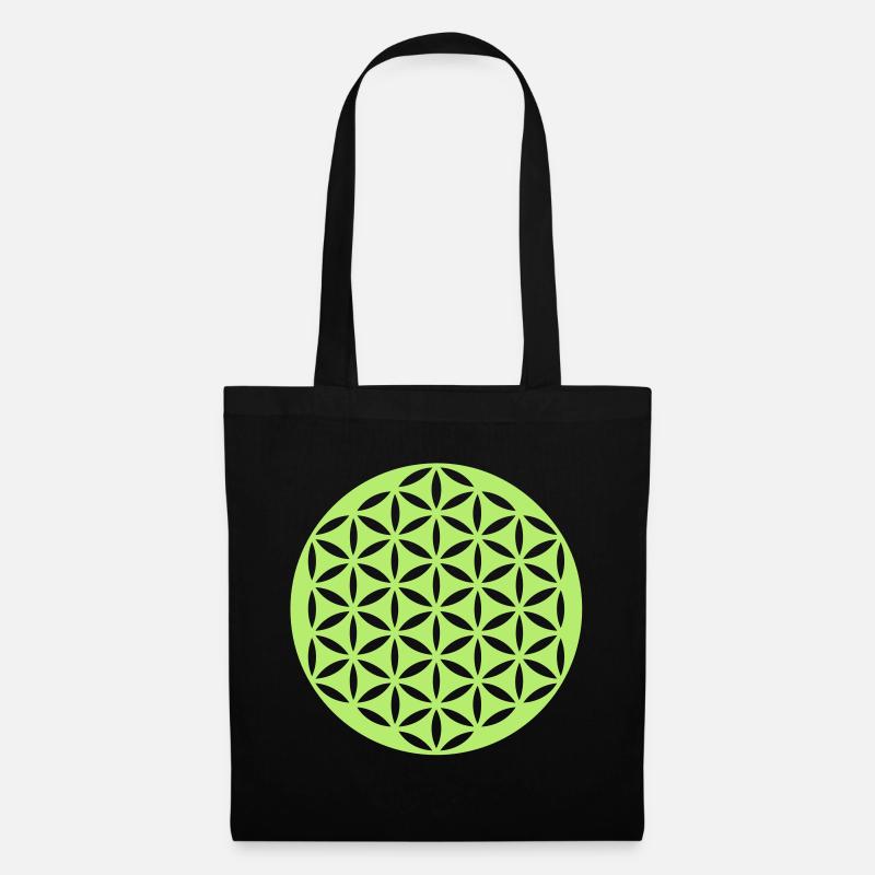 FLOWER OF LIFE - punched - Stoffbeutel - Schwarz