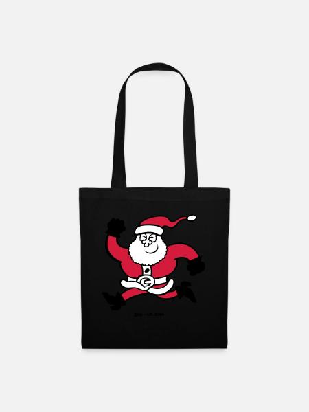 Running Santa Claus - Tote Bag - black