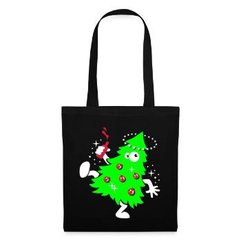 Beschwipste Weihnachten - Stoffbeutel - Schwarz - Vorne
