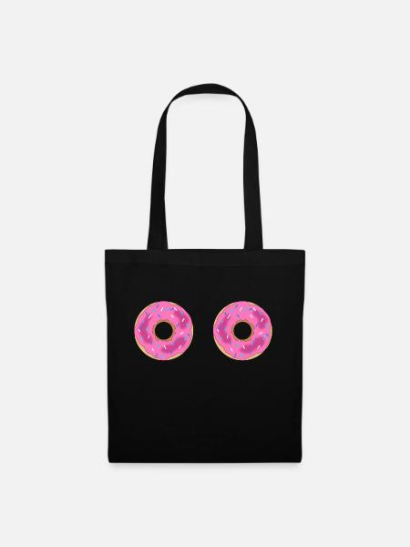 uups, boobs als donuts - Stoffbeutel - Schwarz