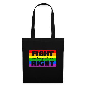 Cadeau LGBT Gay Lesbian Rainbow Rights - Sac en tissu - noir - Devant