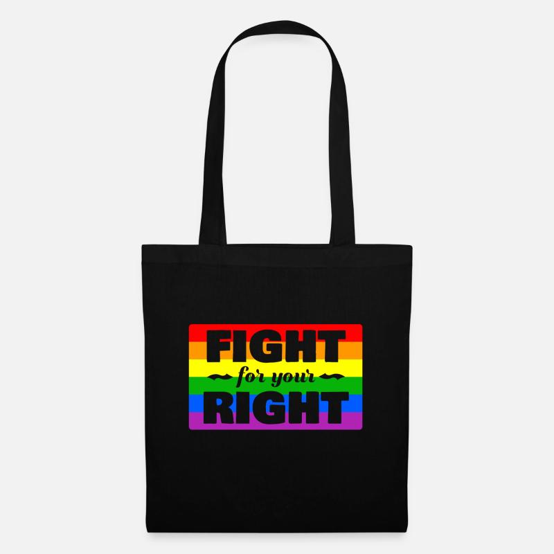 LGBT Schwule Lesben Regenbogen Rechte Geschenk - Stoffbeutel - Schwarz
