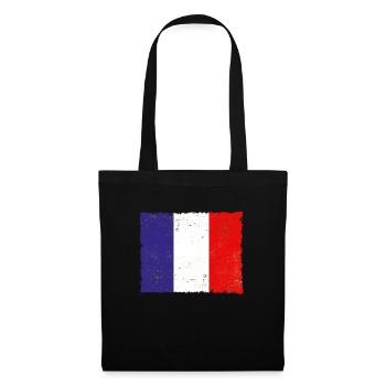 Frankreich - Stoffbeutel - Schwarz - Vorne