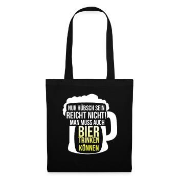 Bier Trinken Können ! Spruch Sprüche Humor - Stoffbeutel - Schwarz - Vorne