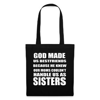 Meilleures amies Best friends - Sac en tissu - noir - Devant