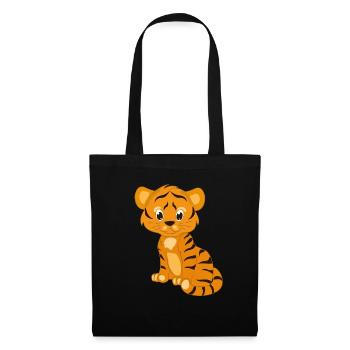 Bébé tigre enfants - Sac en tissu - noir - Devant