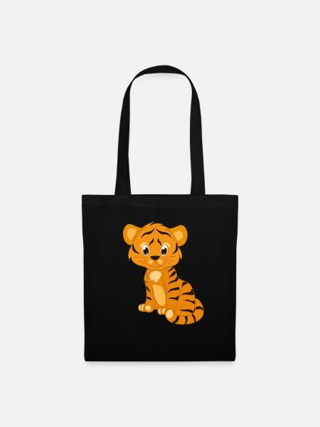 Baby Tiger Kinder - Stoffbeutel - Schwarz