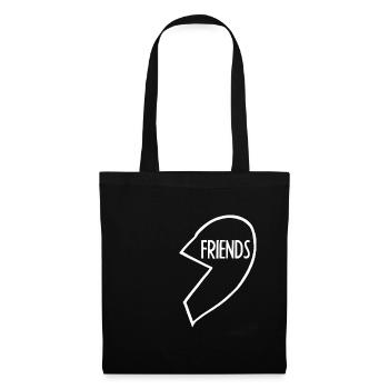 Best Friends, Best Friends, Partner Shirt, Heart - Tote Bag - black - Front