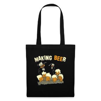 Bière faisant des cadeaux beekeepers abeille drôle - Sac en tissu - noir - Devant