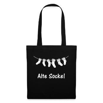 Alte Socke Sockenkranz - Stoffbeutel - Schwarz - Vorne