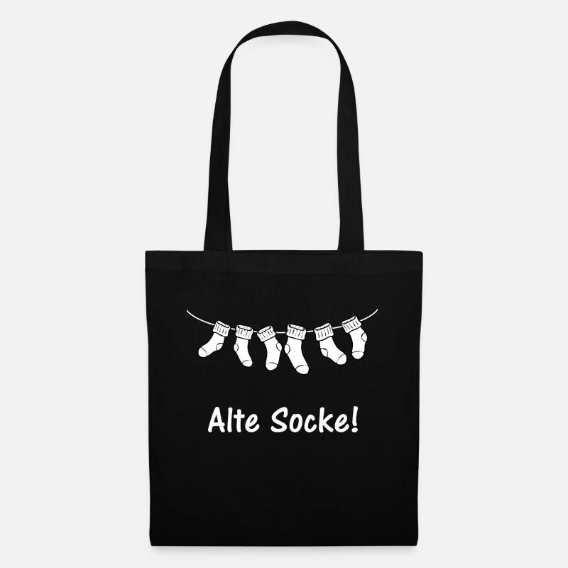 Alte Socke Sockenkranz - Stoffbeutel - Schwarz
