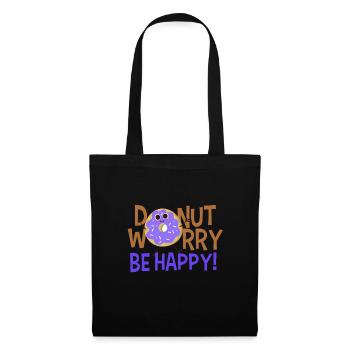 Donut worry be happy - Stoffbeutel - Schwarz - Vorne