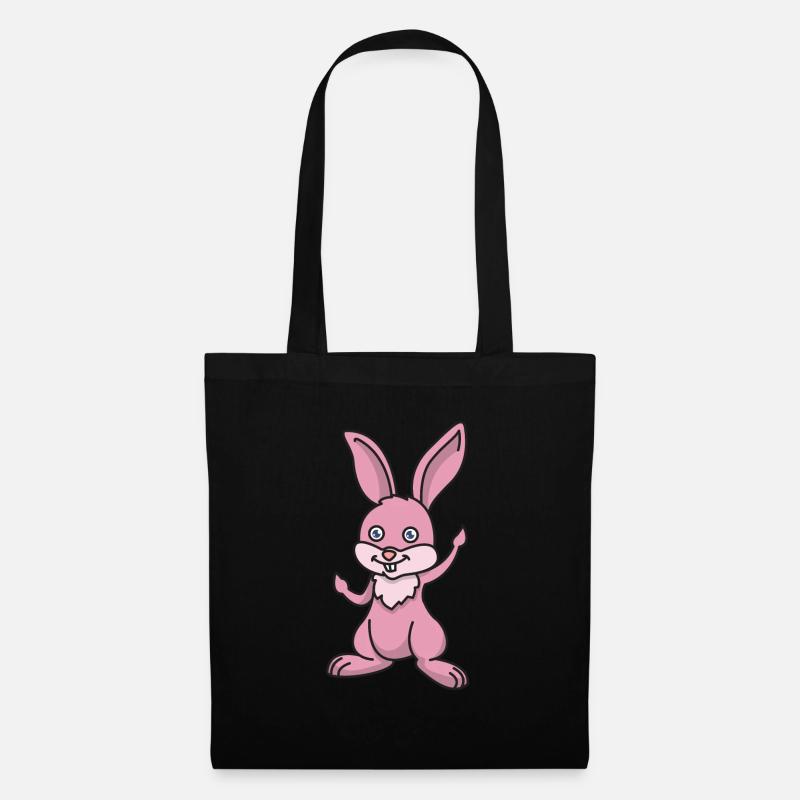 Rabbit Hase Häschen - Stoffbeutel - Schwarz