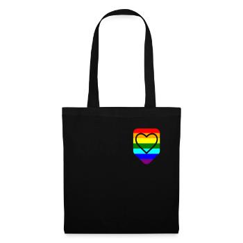 Coeur de poche poitrine LGTB Pride Gay - Sac en tissu - noir - Devant
