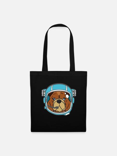 Bulldog Bulldog Austronaut Dog Gift - Tote Bag - black