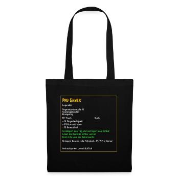 Legendärer Pro Gamer Legendär Held PC Zocken Gamer - Stoffbeutel - Schwarz - Vorne