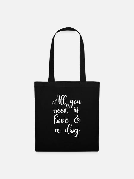 Hund Liebe Hundeliebe Hunde Spruch Sprüche - Stoffbeutel - Schwarz