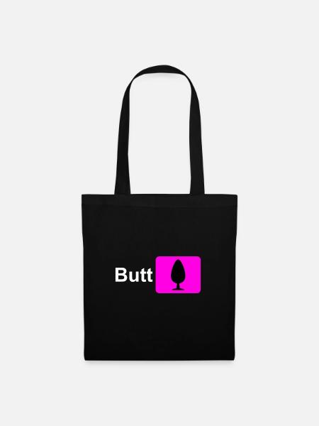 Butt Plug Symbol Pink - Stoffbeutel - Schwarz