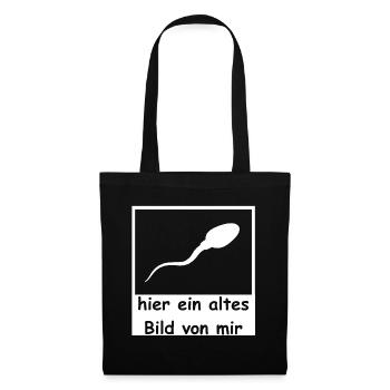 Spermie hier altes Bild von mir lustig witzig - Stoffbeutel - Schwarz - Vorne