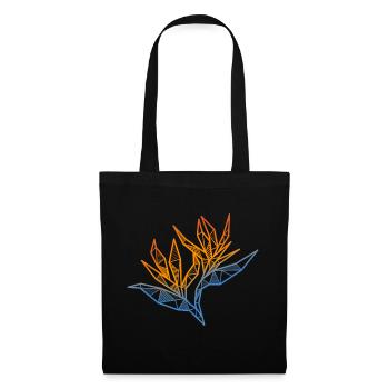 Paradiesvogel Blume geometrisch Geschenk Blumen - Stoffbeutel - Schwarz - Vorne
