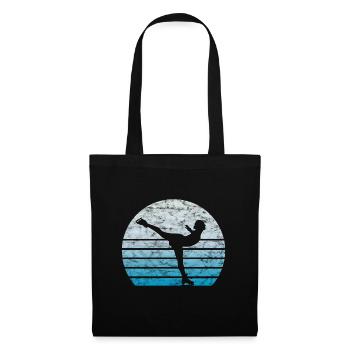 Patinage artistique Figure Skater Retro Vintage cadeau - Sac en tissu - noir - Devant