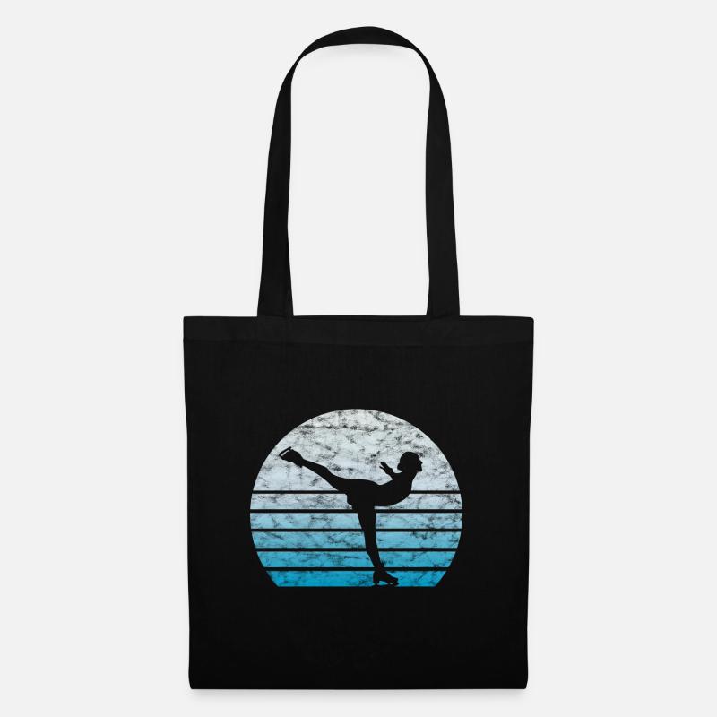 Eiskunstlauf Eiskunstläufer Retro Vintage Geschenk - Stoffbeutel - Schwarz