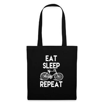 Eat sleep Repeat Fahrrad Sprueche Bike Spruch - Stoffbeutel - Schwarz - Vorne