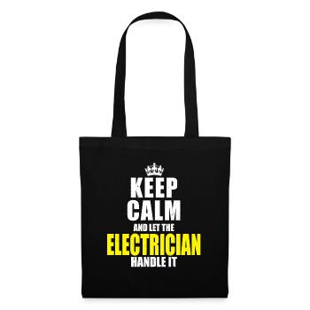 Elektriker Keep calm Sprueche Spruch Geschenk - Stoffbeutel - Schwarz - Vorne