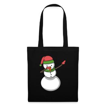 Bonhomme de neige tamponnant hip-hop cadeau de Noël - Sac en tissu - noir - Devant