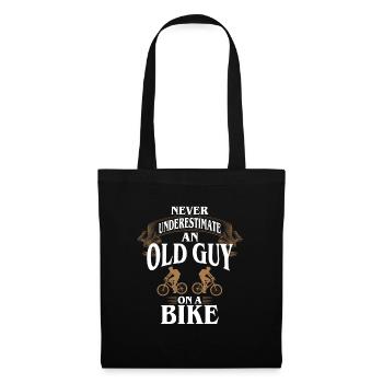 Cycling Never Underestimate An Old Guy On A Bike - Tote Bag - black - Front