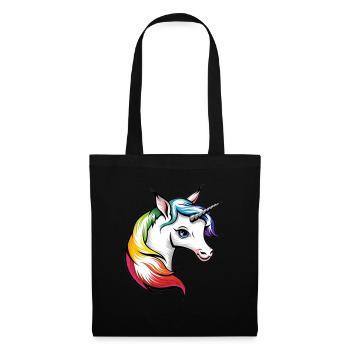Colorful unicorn head - Tote Bag - black - Front