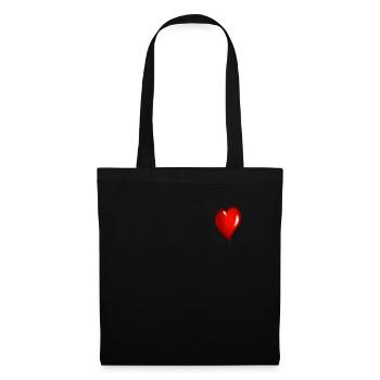 Cœur Amour Amour Idée cadeau Cœur Paroles de bonheur - Sac en tissu - noir - Devant