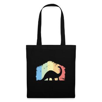 Dino Dinos Dinosaurier Brachiosaurus Geschenk - Stoffbeutel - Schwarz - Vorne