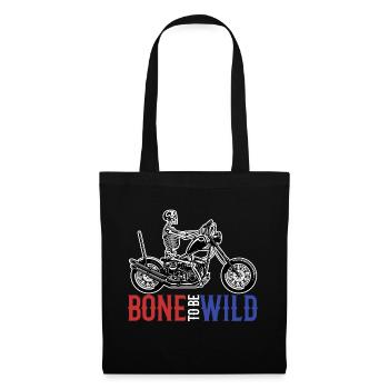 Squelette - Sac en tissu - noir - Devant