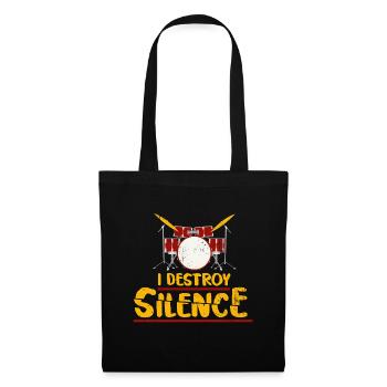 Lustig Schlagzeuger Trommler Drums Geschenk - Stoffbeutel - Schwarz - Vorne