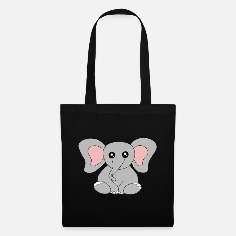 Elefant Baby - Stoffbeutel - Schwarz