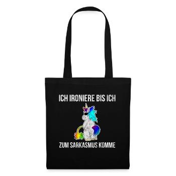 Licorne disant ironie Funny cadeau cadeau pipi - Sac en tissu - noir - Devant