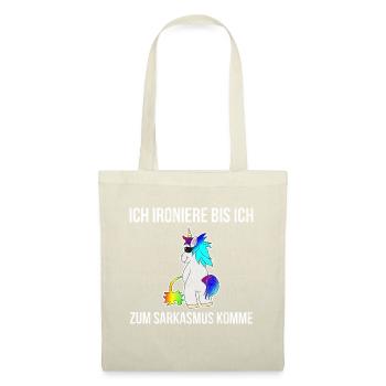 Einhorn Spruch Ironie Lustig Pinkeln Geschenk Geek - Stoffbeutel - Natur - Vorne
