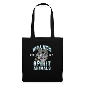 Loups loups - Sac en tissu - noir - Devant