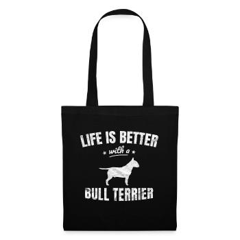 Bullterrier Bull Terrier Lustig Geschenk - Stoffbeutel - Schwarz - Vorne