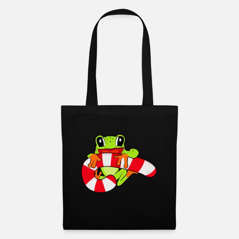 Frog Eating Candy - Frog with sweets - Tote Bag - black