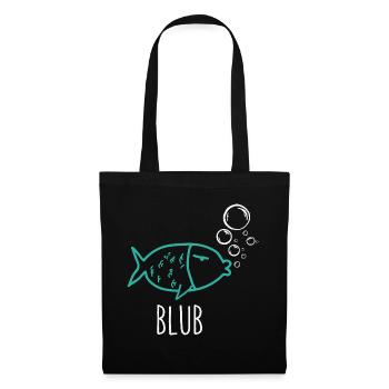 Cooler Fisch - Stoffbeutel - Schwarz - Vorne